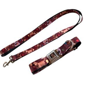 Buckle Down Disney Pixar UP Dug Dog Seatbelt L Collar 18-32 in 6 Foot Leash Set